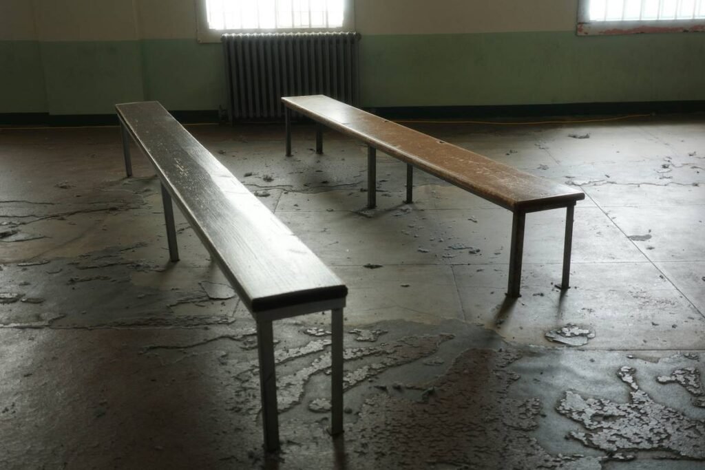 indoor wooden benches with backs